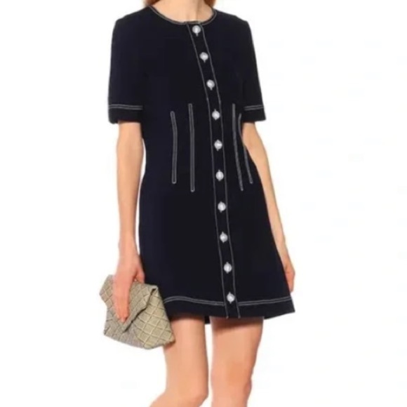 Veronica Beard Mikel Contrast Stitch Mini Dress Women's Sz 8 - Picture 16 of 16